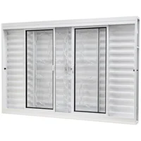 Janela Veneziana Aço Branco 6 Folhas Corrente Central 100x150x12cm Qualitysol