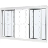 Janela de Correr Aço Branco 4 Folhas Corrente Central 100x120x12cm Qualitysol