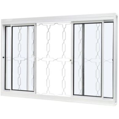 Janela de Correr Ao Branco 4 Folhas Corrente Central 100x200x12cm Qualitysol