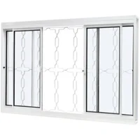 Janela de Correr Aço Branco 4 Folhas Corrente Central 100x120x12cm Qualitysol