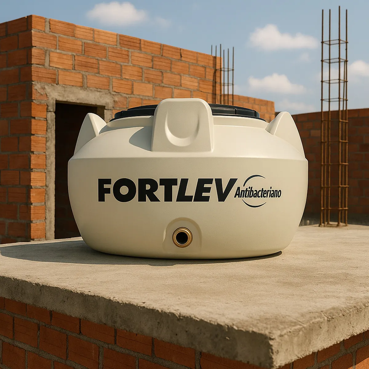 Caixa de Água 1.000L Polietileno Tampa Rosca Bege Fortlev, marca Fortlev - Foto 2