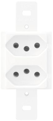 Mdulo com 2 Tomadas 10A 2P+T Bivolt Branco