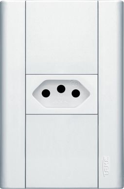 Conjunto de Tomada 20A 2Pt com Placa Modulare Bivolt Branco