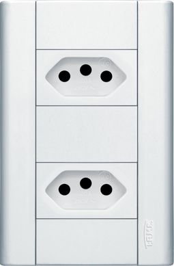 Conjunto 2 Tomadas 10A 2P + T Modulare Bivolt Branco