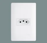 Conjunto Tomada 2P+T 20A 250V Habitat com Placa e Suporte Branco