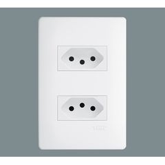Conjunto 2 Tomadas 2P+T 10A 250V Distanciadas Habitat Branco