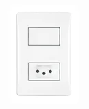 Conjunto Interruptor Simples E Tomada 4X2 10A Moduluz Branco