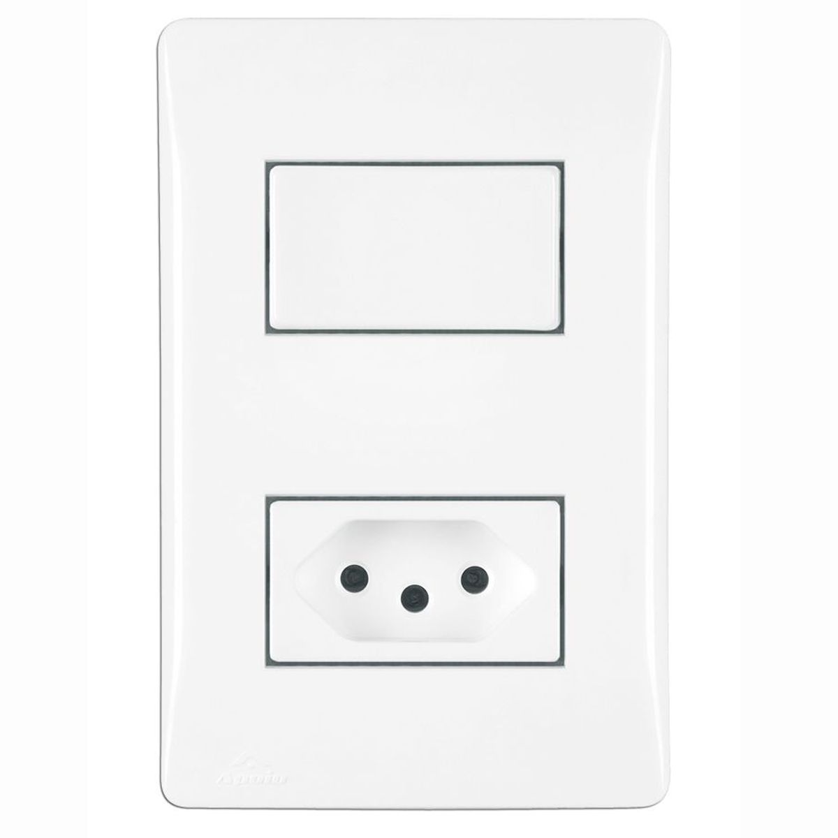 Conjunto Interruptor Simples E Tomada 4X2 10A Moduluz Branco, marca Apoio - Foto Principal