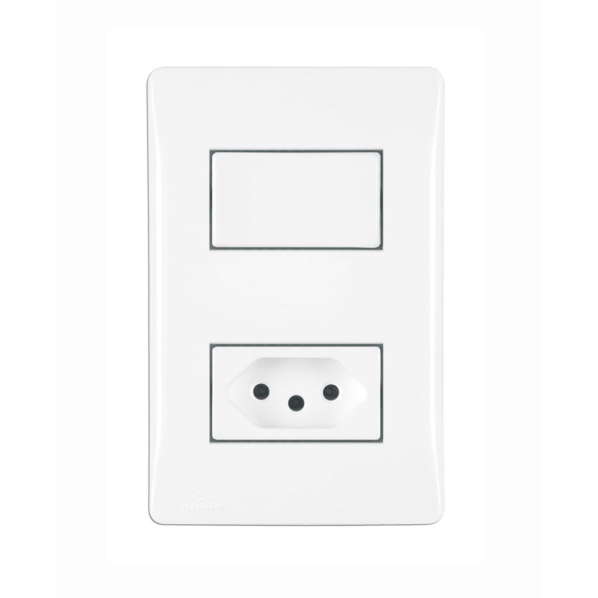 Conjunto Interruptor Simples E Tomada 4X2 10A Moduluz Branco, marca Apoio - Foto Principal