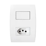 Conjunto Interruptor Simples e Tomada 4x2 10A Ilus Branco Siemens