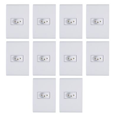 Kit com 10 Conjuntos de Tomadas 4X2 20A Liz Branco