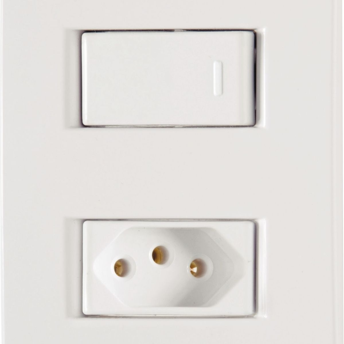 Conjunto Interruptor Simples E Tomada 4X2 20A Liz Branco, marca Tramontina - Foto Principal
