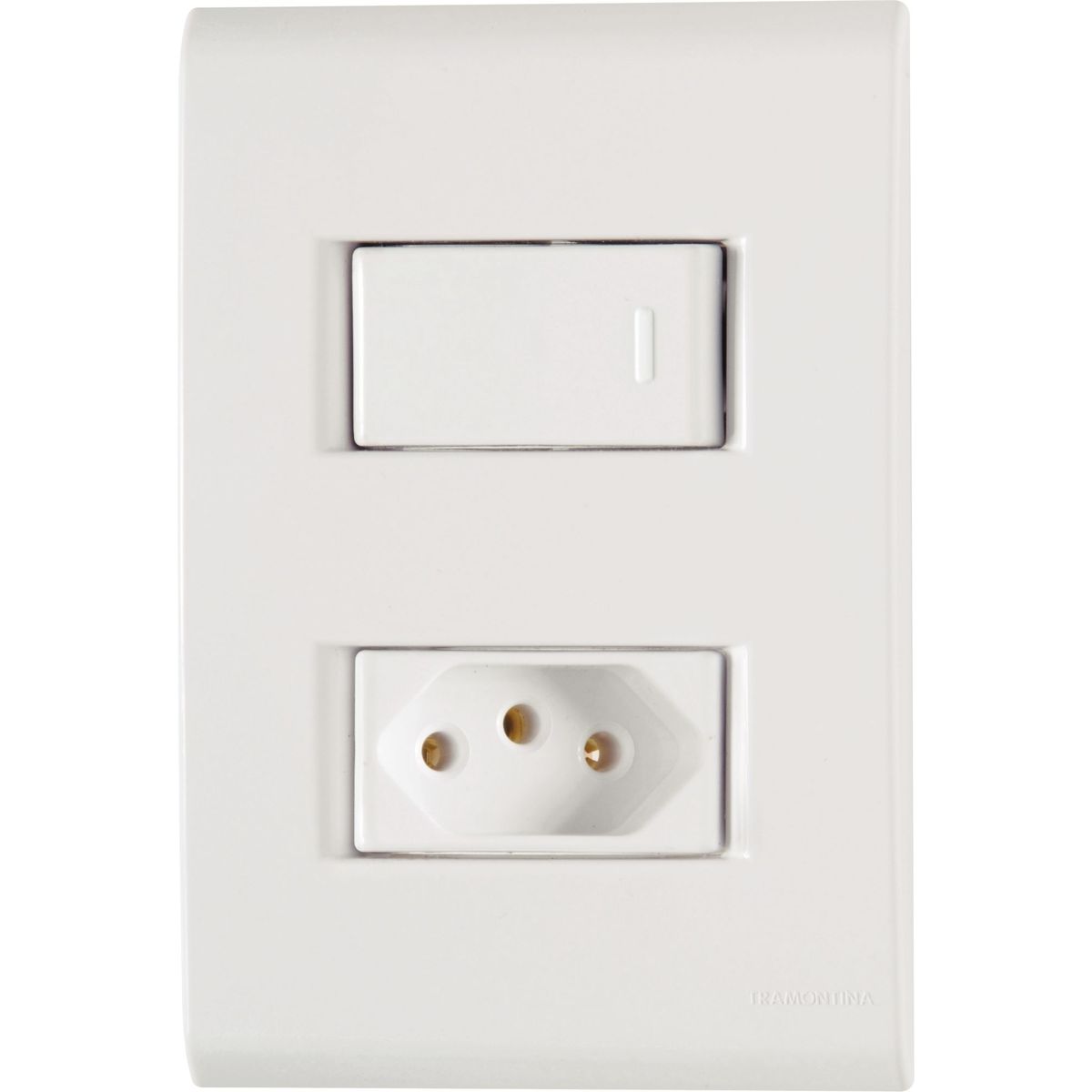 Conjunto Interruptor Simples E Tomada 4X2 20A Liz Branco, marca Tramontina - Foto Principal
