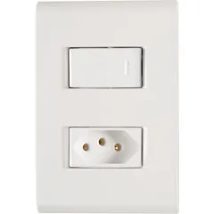 Conjunto Interruptor Simples E Tomada 4X2 20A Liz Branco