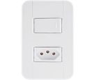Conjunto Interruptor Simples E Tomada 4X2 10A Tablet Branco