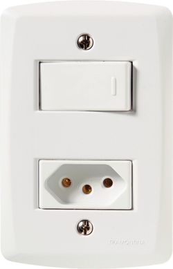 Conjunto Interruptor Simples E Tomada 4X2 10A Lux2 Branco