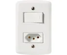 Conjunto Interruptor Simples E Tomada 4X2 10A Lux2 Branco