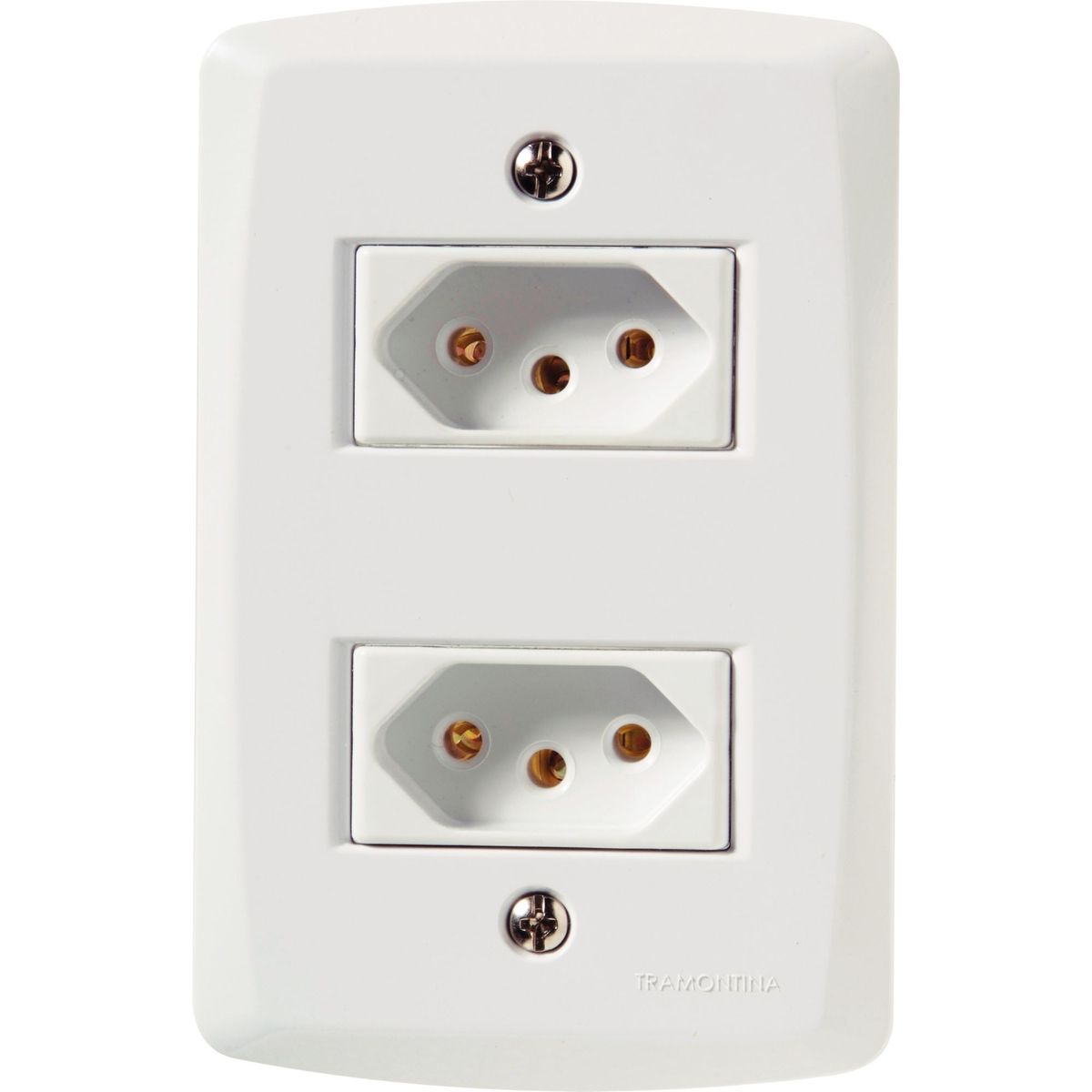 Conjunto Tomada 4X2 10A Lux2 Branco, marca Tramontina - Foto Principal