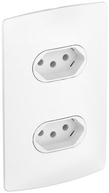 Conjunto 2 Tomadas 2P+T 10A 4x2 Bivolt Branco Nereya