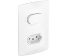 Conjunto com 1 Interruptor Simples e 1 Tomada 2P+T Nereya 10A 250V 4x2 Branco