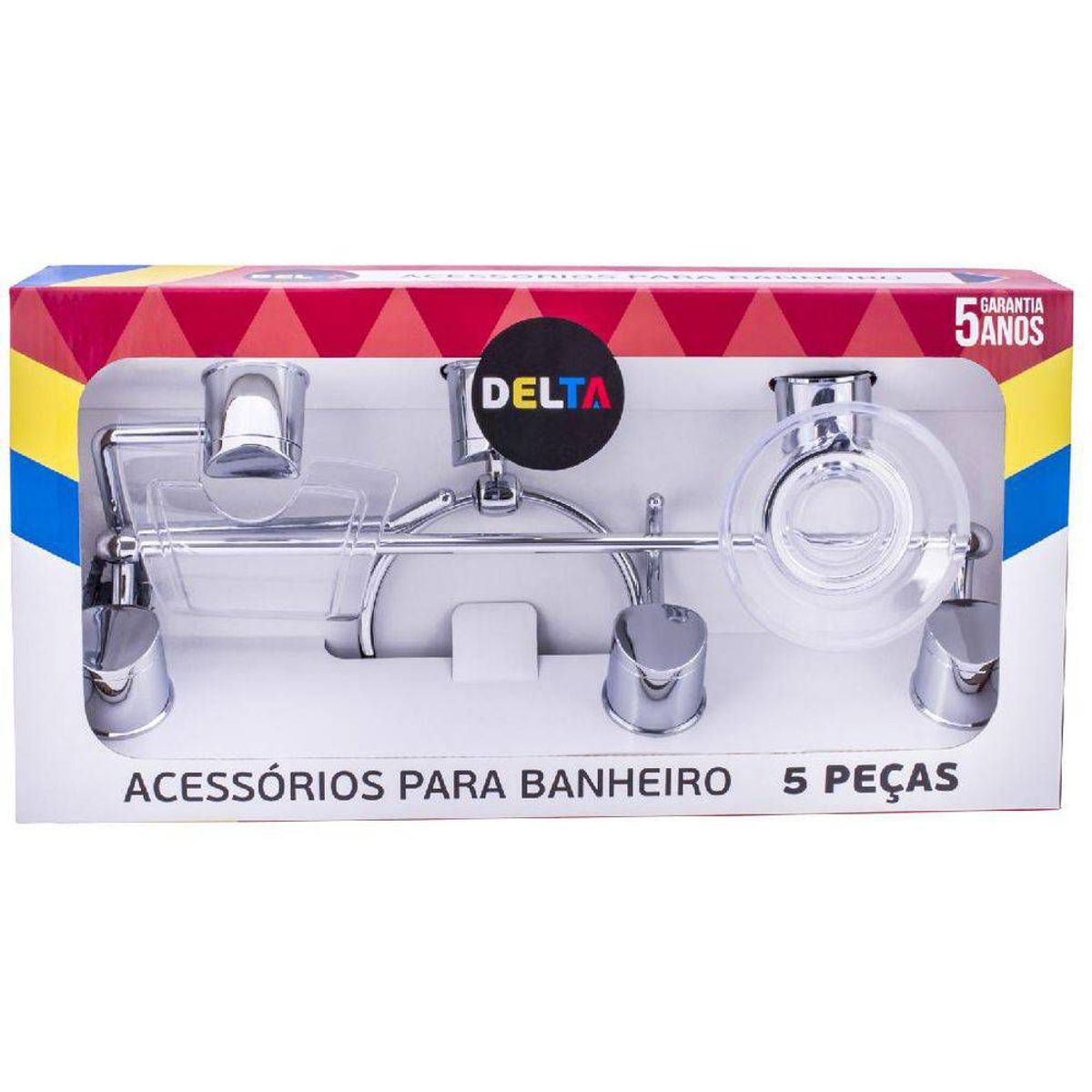 Kit para Banheiro Delta Cromado, marca Aquaplas - Foto Principal
