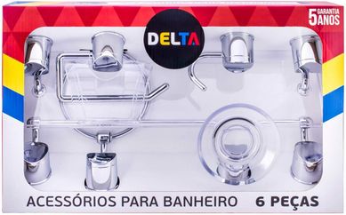 Kit de Acessrios para Banheiro com 6 Peas Prata