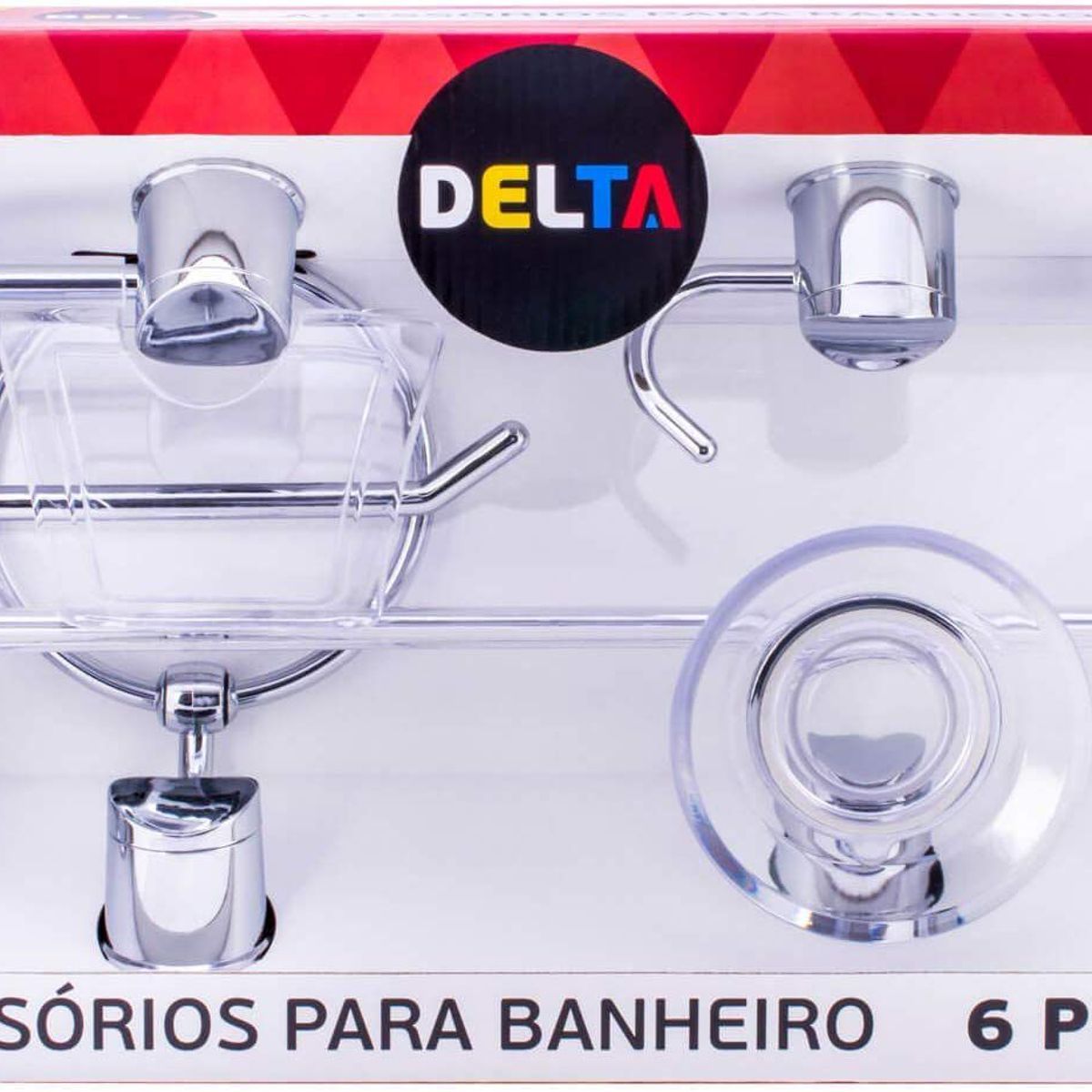 Kit de Acessórios para Banheiro com 6 Peças Prata, marca Aquaplas - Foto Principal