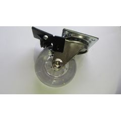 Rodízio em Silicone com Trava 50mm 01 Peça Transparente