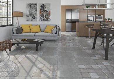 Porcelanato Cemento Miscela Acetinado 76511 63,5x63,5cm Caixa 2,02m Retificado Cinza Porto Ferreira