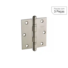Dobradiça Bronze de Aço para Porta 3,5x3" Modelo 3530 BX 3 peças