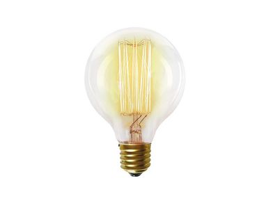 Lmpada LED de Filamento de Carbono G80 Luz Amarela 40W 127V Taschibra