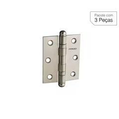 Dobradiça Escovado de Inox para Porta 3x2,5 " Modelo 3025 IXE 3 peças
