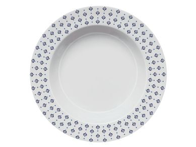 Prato Fundo 24cm Lisboa Branco e Azul