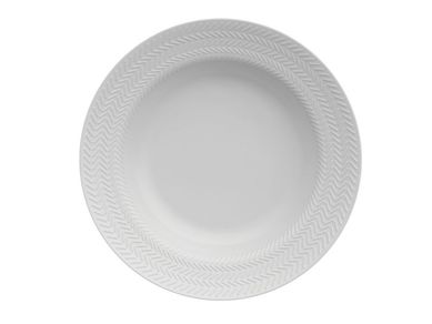 Prato Fundo 23cm Chevron Branco