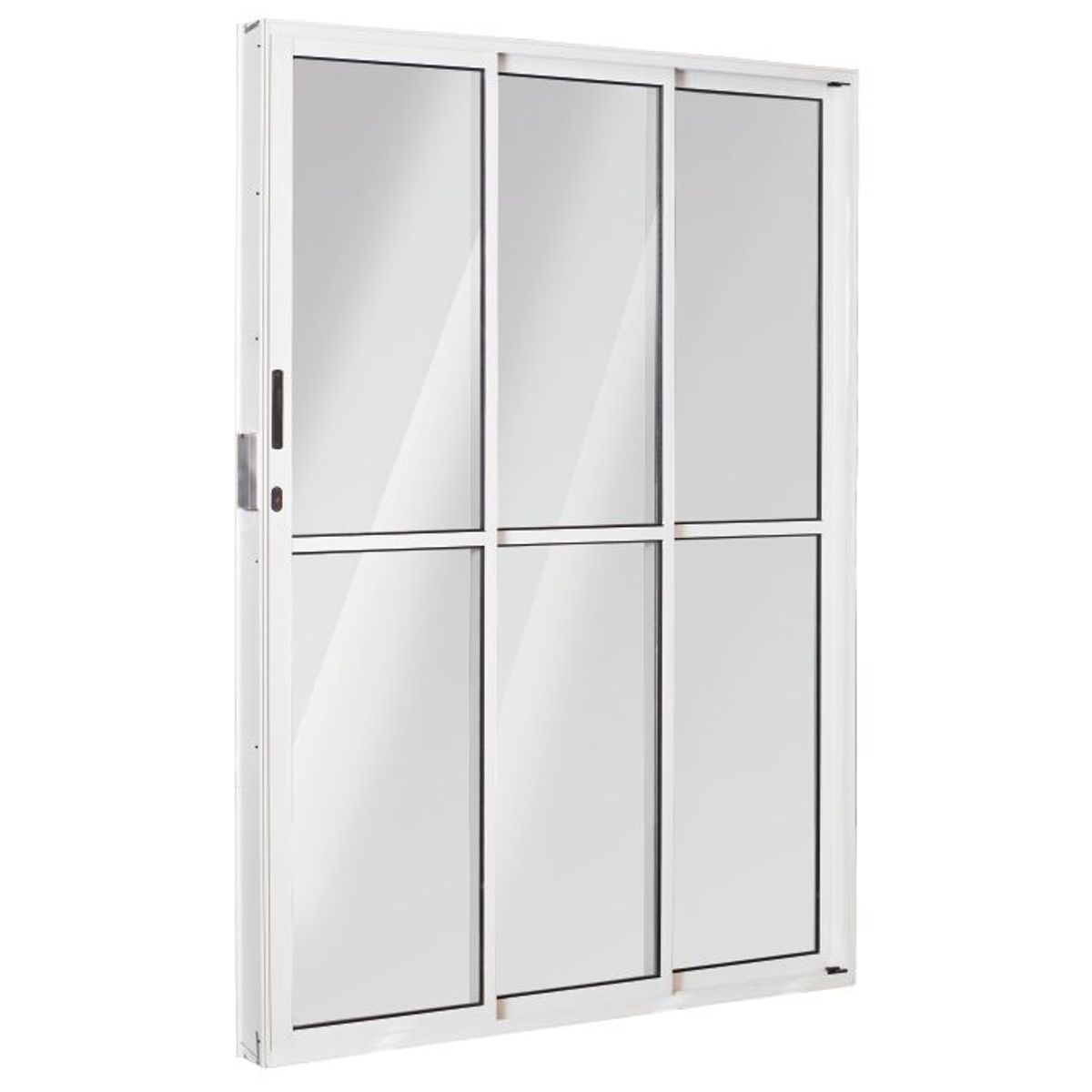 Porta de Correr Alumínio Branco 3 Folhas Direita 210x150x11,5cm Ecosul, marca Esquadrisul - Foto Principal