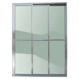 Porta de Correr Alumínio Brilhante 3 Folhas Esquerda 210x120x11,5cm Super 25