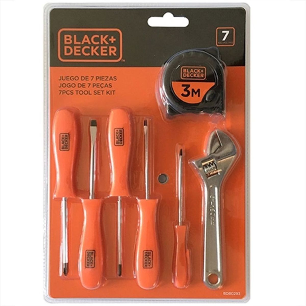 Jogo de Ferramentas Manuais 7 peças Black+Decker, marca Black&decker - Foto Principal