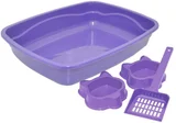 Kitcat Bandeja 2 Comedouros e Pá Higiênica Lilás