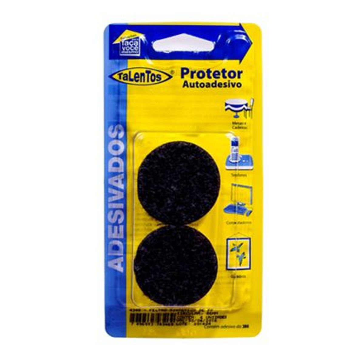 Feltro Sintético Circular 4 Peças Preto, marca Talentos - Foto Principal