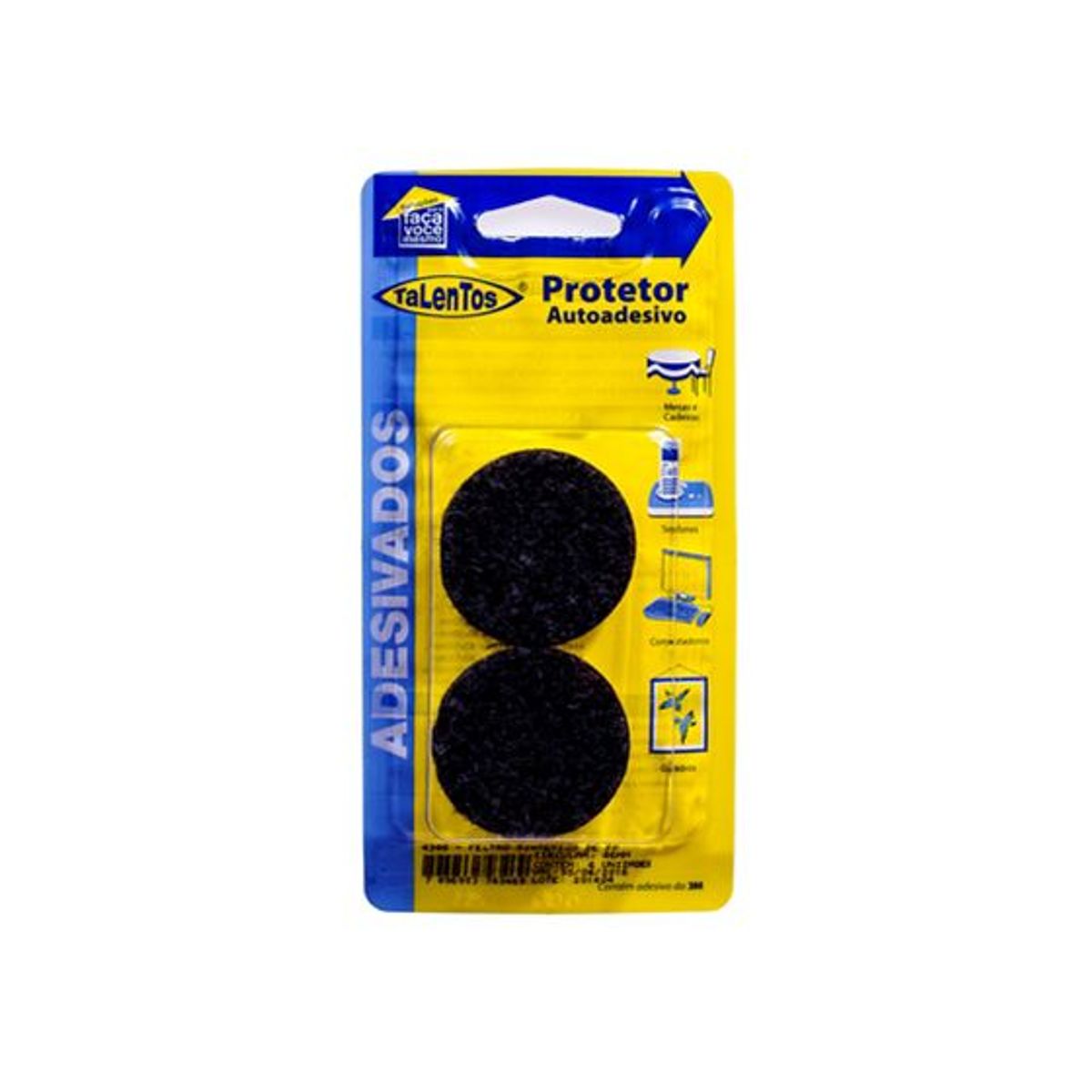 Feltro Sintético Circular 4 Peças Preto, marca Talentos - Foto Principal