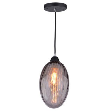 Pendente Cpula em Vidro Oval Fum