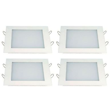 Kit com 4 Painis Led Lux 24W Quadrado | Embutir 6500K