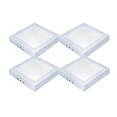 Kit com 4 Painis LED 22 Sobrepor Quadrado 18W Bivolt Branco