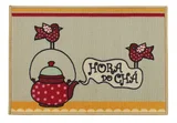 Tapete Cleankasa Cozinha Hora do Chá 50x70cm Bege