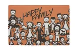 Capacho Happy Family 60x40cm Laranja