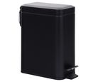Lixeira 5l Metal Estreita Pedal Preto Just Home Collection