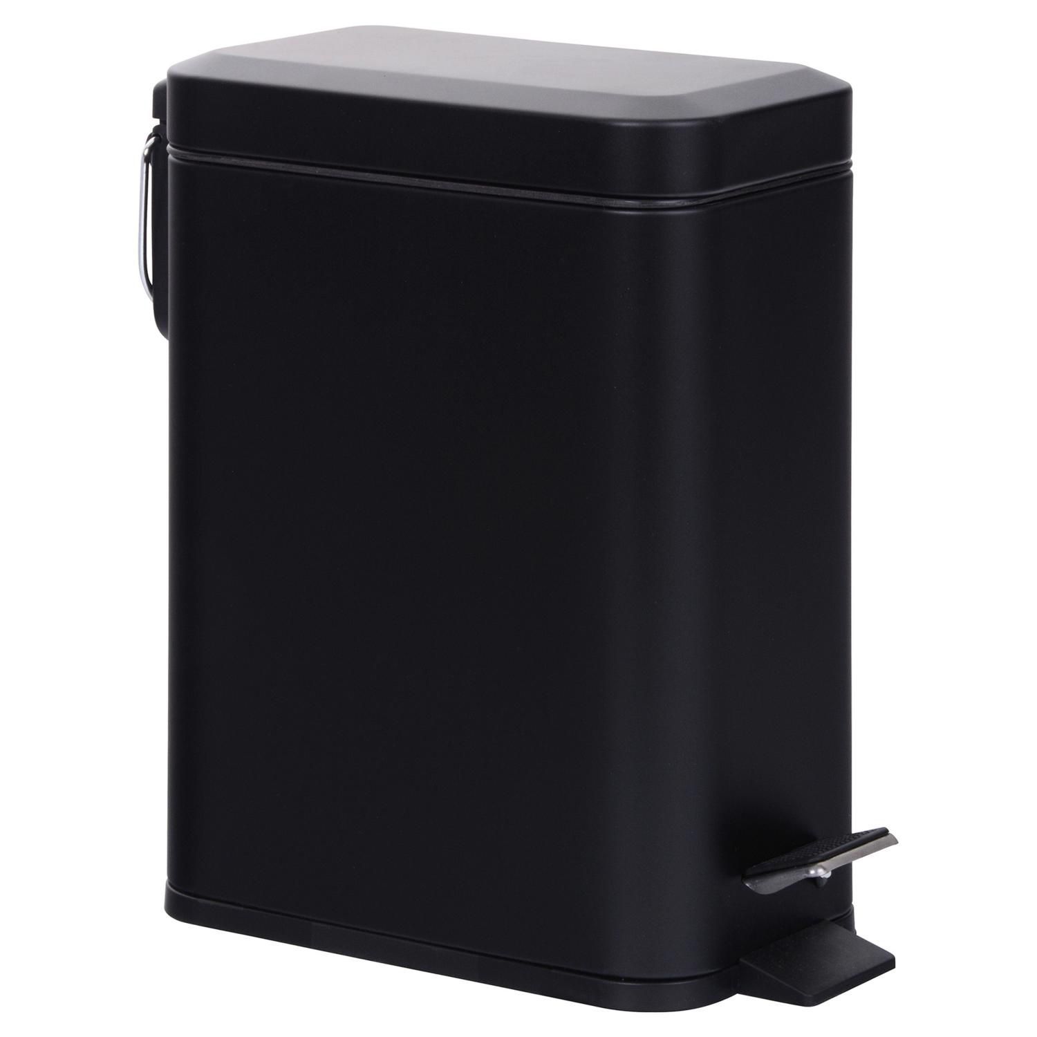 Lixeira 5l Metal Estreita Pedal Preto Just Home Collection | Sodimac