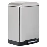 Lixeira Retangular Metal com Pedal 12L Inox