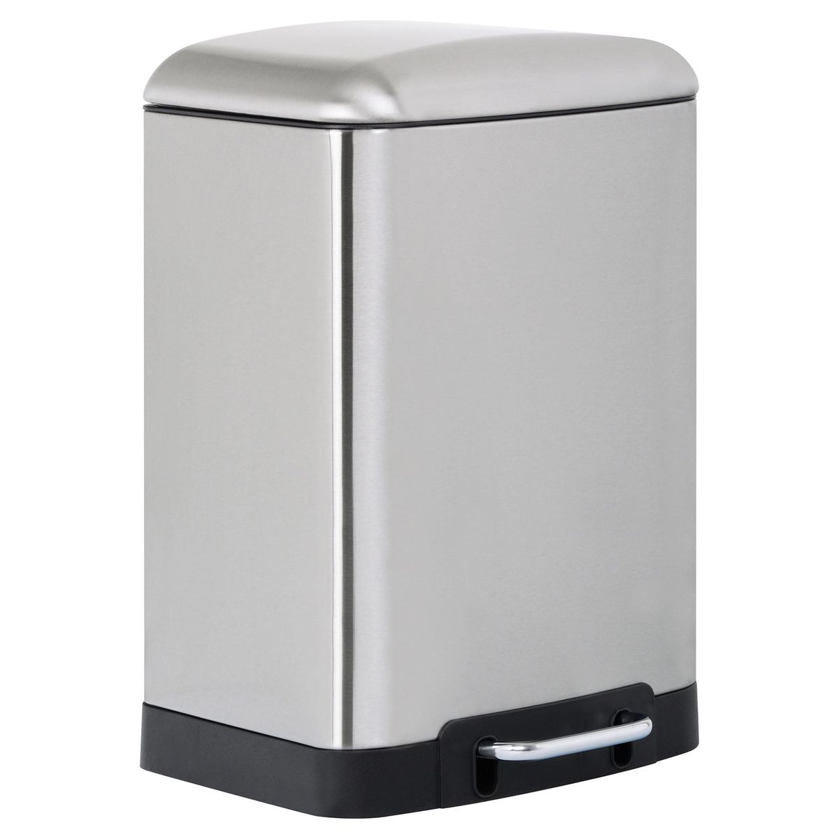 Lixeira Retangular Metal com Pedal 12L Inox, marca Just Home Collection - Foto Principal