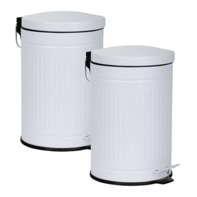 Combo com 2 Lixeiras com Pedal 3 Litros Branco